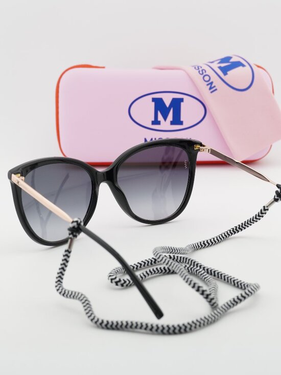 M Missoni MMI 0119/S 0807 9O Cat Eye Sunglasses - Black/Gold/Grey main image 4